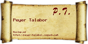 Peyer Talabor névjegykártya